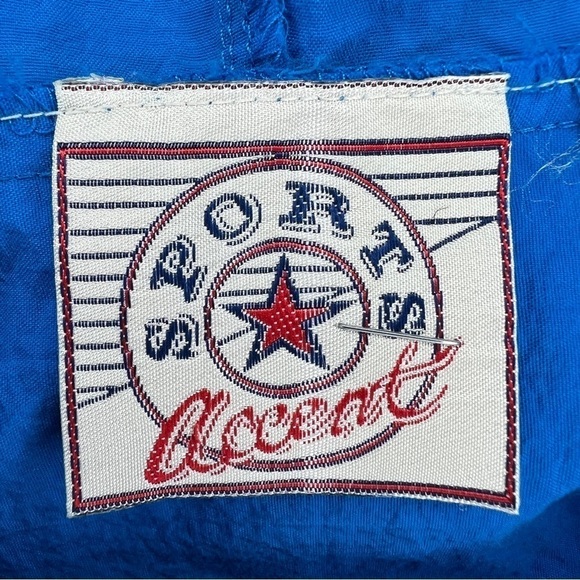 Vintage 90’s Sports Accent Blue Vibrant Hoodie Long Sleeve Medium Mens - Picture 10 of 10